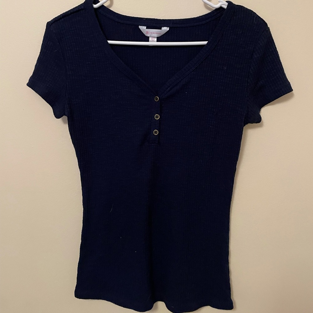 Dark blue short sleeve top